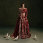 Luxury Red Bridal Lehenga with Embroidery